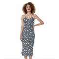 Cute Star Pattern Print Slim Fit Midi Cami Dress