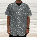 Cute Star Pattern Print Textured Short Sleeve Shirt