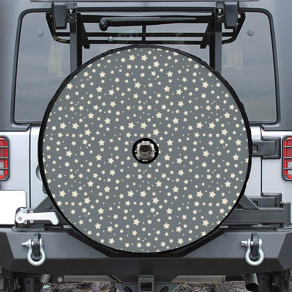 Cute Star Pattern Print Tire Cover With Camera Hole