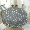 Cute Star Pattern Print Waterproof Round Tablecloth