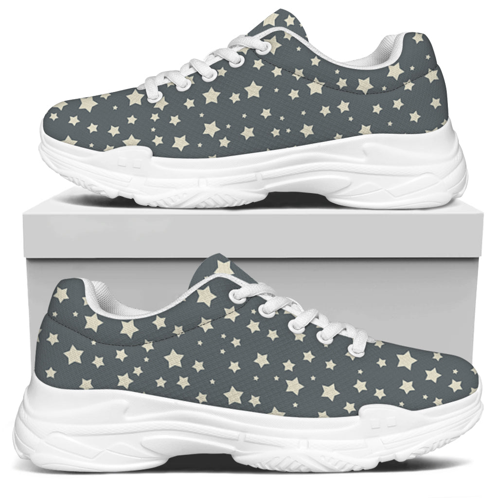 Cute Star Pattern Print White Chunky Shoes