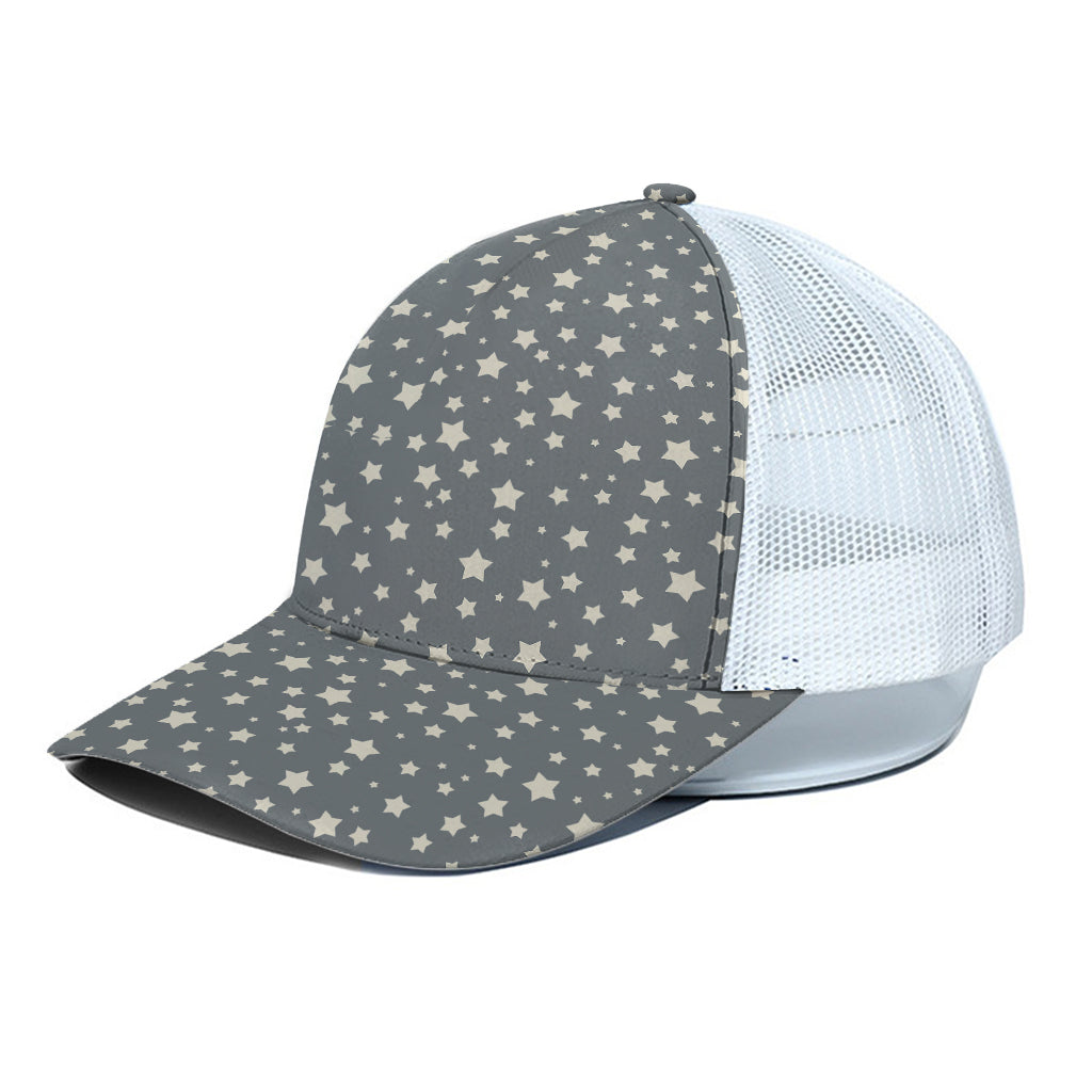Cute Star Pattern Print White Mesh Trucker Cap