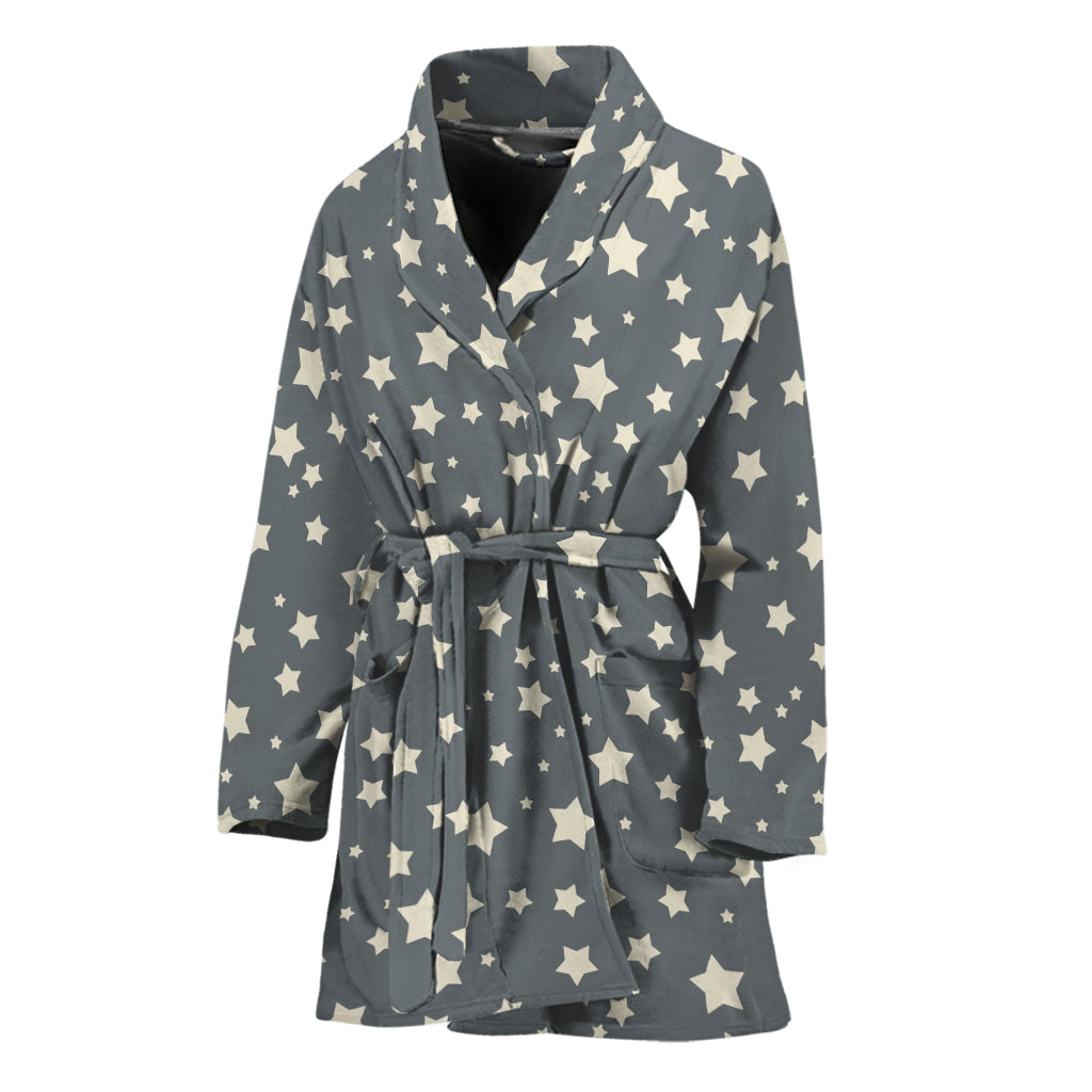 Cute Star Pattern Print Women's Bathrobe