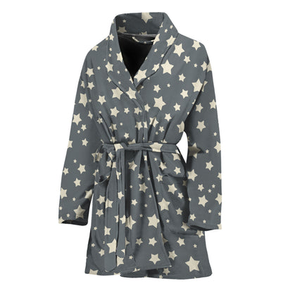 Cute Star Pattern Print Women's Bathrobe