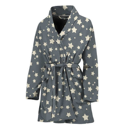 Cute Star Pattern Print Women's Bathrobe