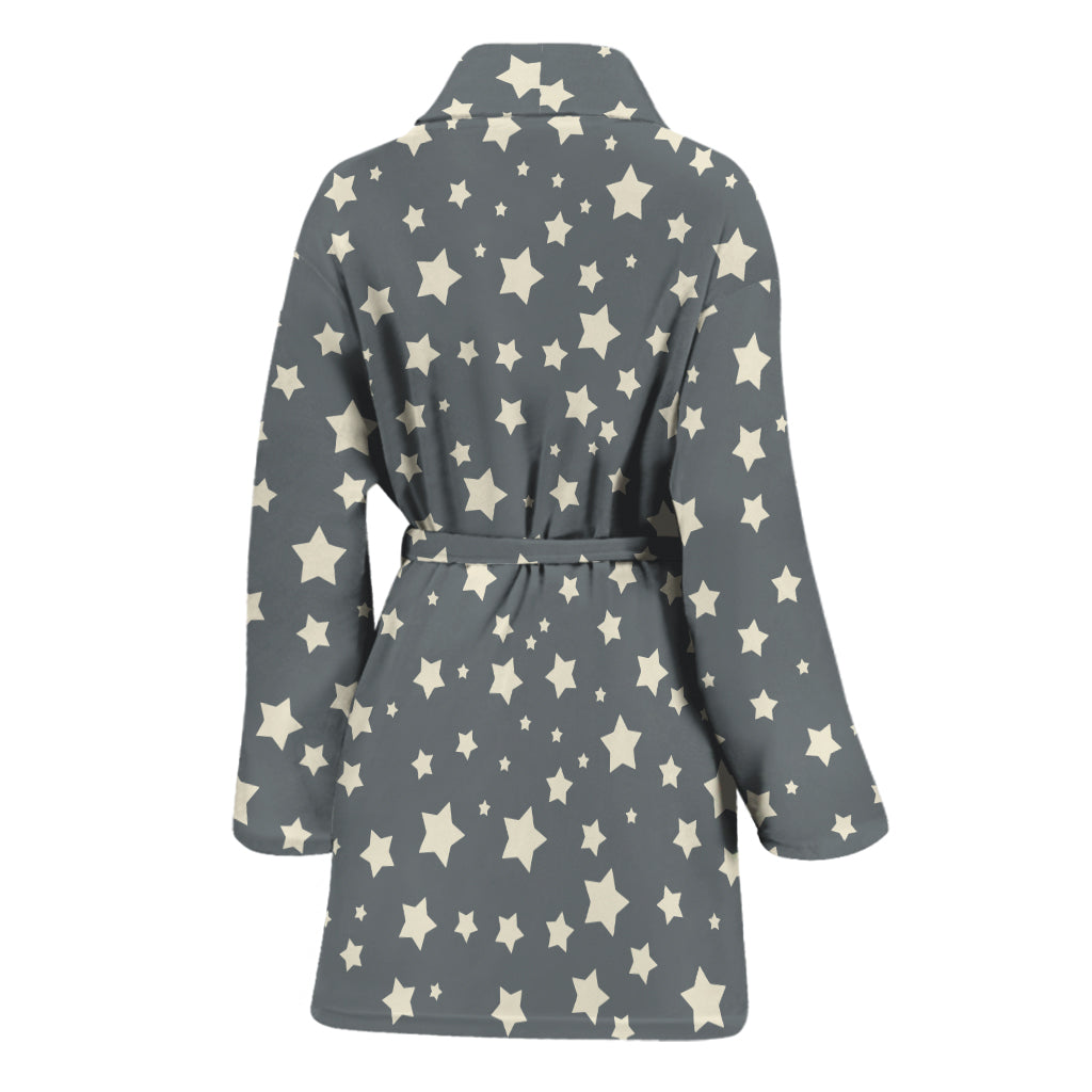 Cute Star Pattern Print Women's Bathrobe