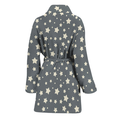 Cute Star Pattern Print Women's Bathrobe