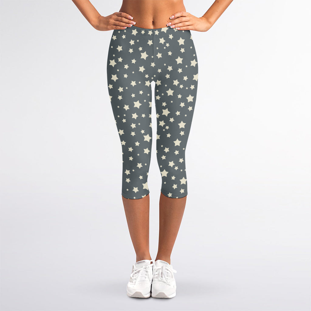 Cute Star Pattern Print Women's Capri Leggings