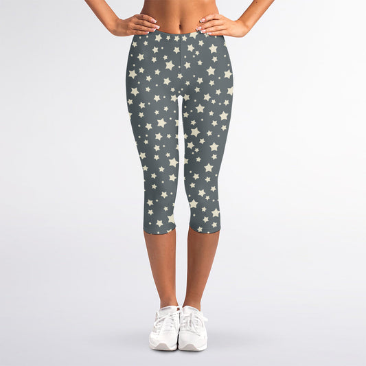 Cute Star Pattern Print Women's Capri Leggings