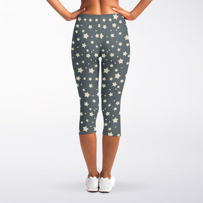 Cute Star Pattern Print Women's Capri Leggings