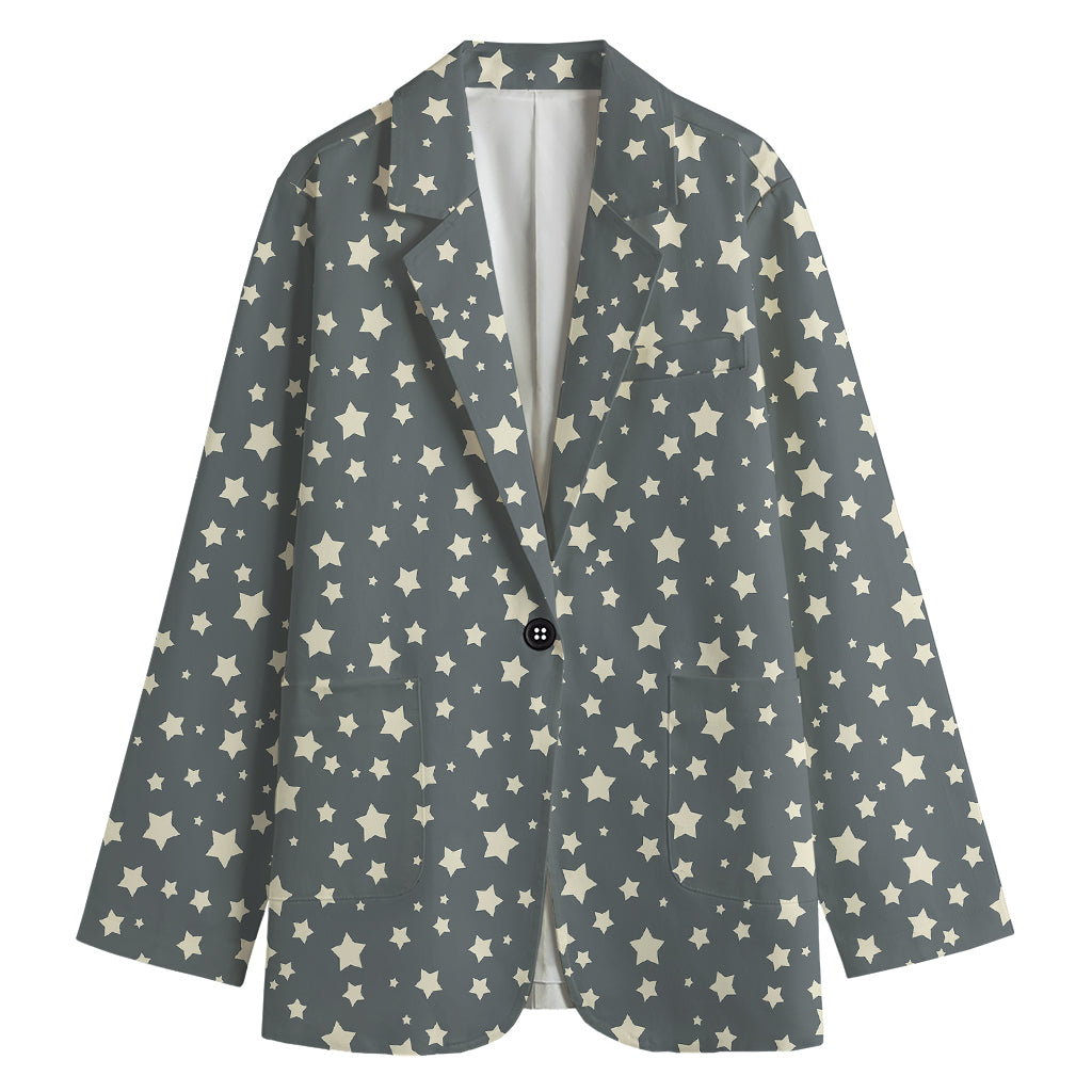 Cute Star Pattern Print Women's Cotton Blazer
