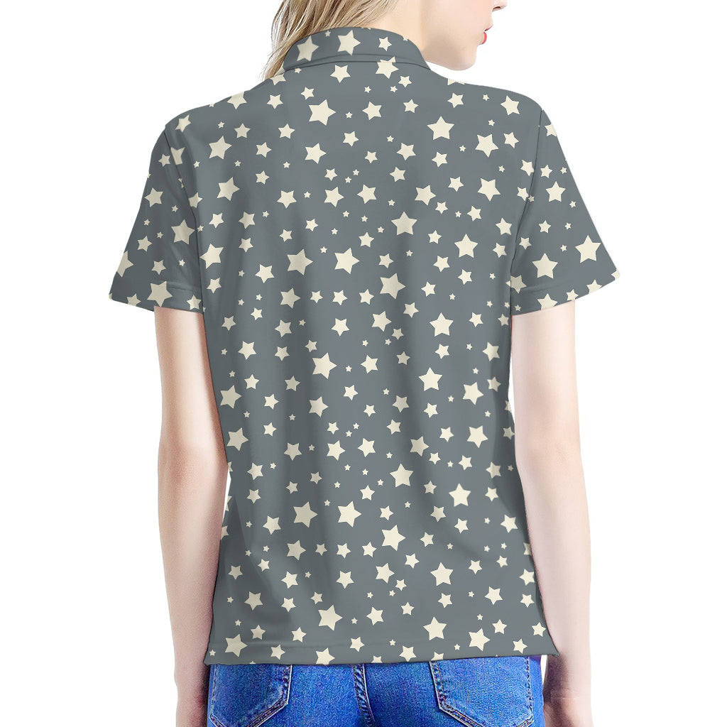 Cute Star Pattern Print Women's Polo Shirt