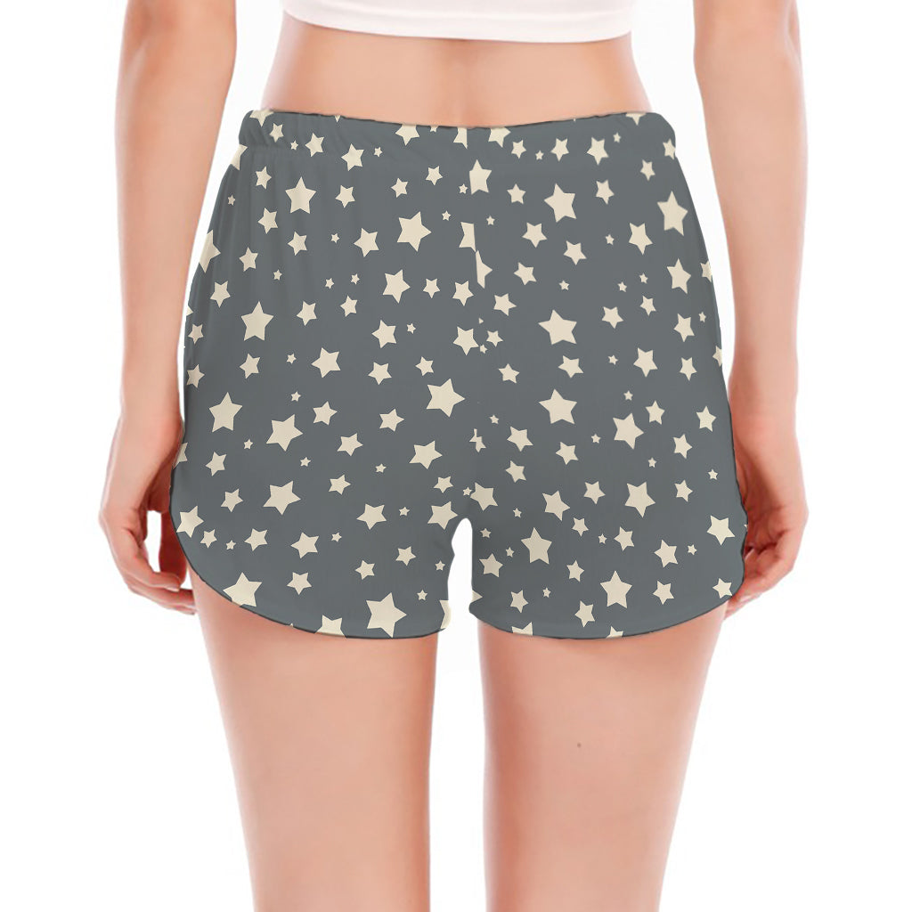 Cute Star Pattern Print Women's Split Running Shorts