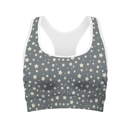Cute Star Pattern Print Women's Sports Bra