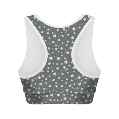 Cute Star Pattern Print Women's Sports Bra