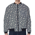 Cute Star Pattern Print Zip Sleeve Bomber Jacket