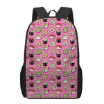 Cute Sushi And Rolls Pattern Print 17 Inch Backpack