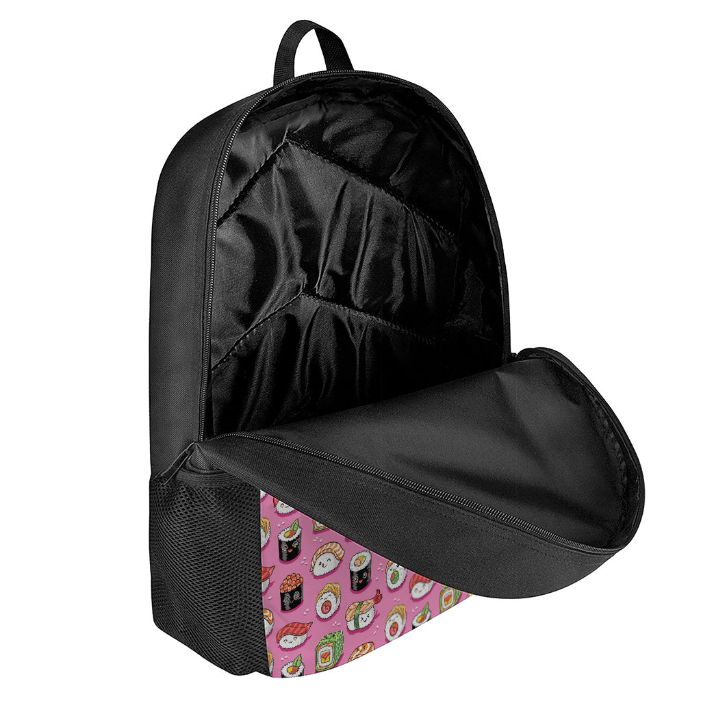 Cute Sushi And Rolls Pattern Print 17 Inch Backpack