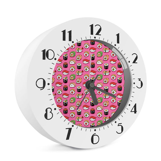 Cute Sushi And Rolls Pattern Print Alarm Clock