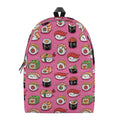 Cute Sushi And Rolls Pattern Print School Backpack