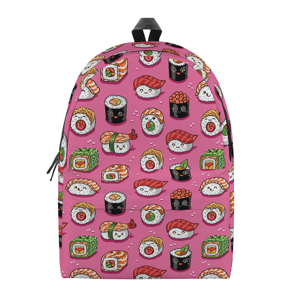 Cute Sushi And Rolls Pattern Print Backpack