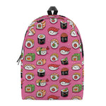 Cute Sushi And Rolls Pattern Print Backpack