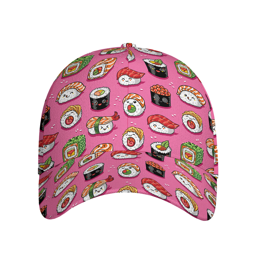 Cute Sushi And Rolls Pattern Print Baseball Cap