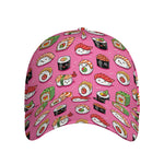 Cute Sushi And Rolls Pattern Print Baseball Cap