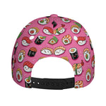 Cute Sushi And Rolls Pattern Print Baseball Cap