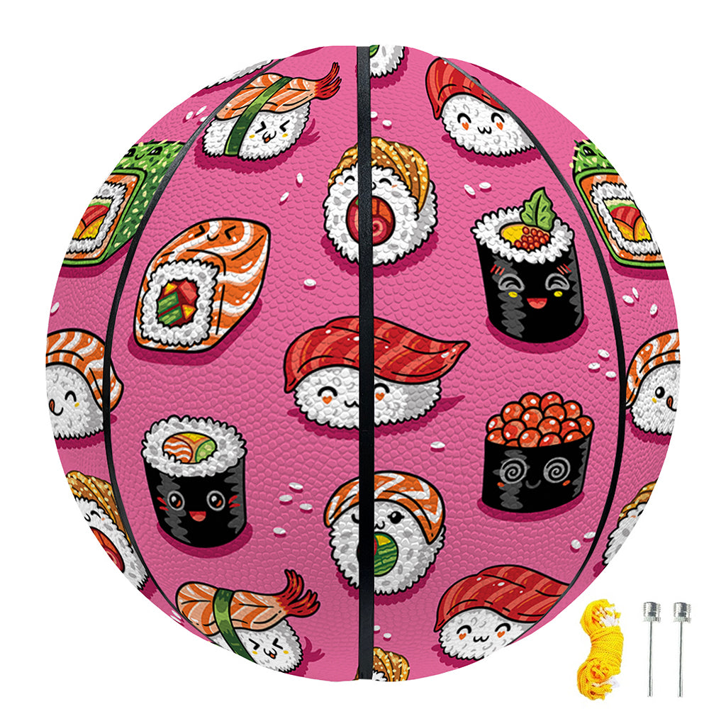 Cute Sushi And Rolls Pattern Print Basketball