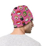 Cute Sushi And Rolls Pattern Print Beanie