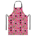 Cute Sushi And Rolls Pattern Print Bib Apron With Pocket