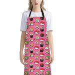 Cute Sushi And Rolls Pattern Print Bib Apron With Pocket