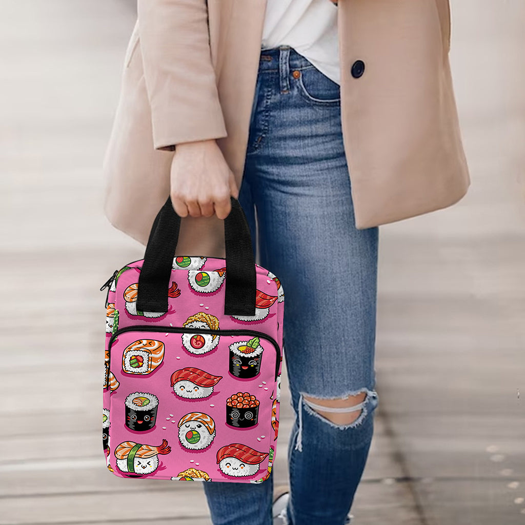 Cute Sushi And Rolls Pattern Print Bible Tote Bag