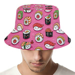 Cute Sushi And Rolls Pattern Print Bucket Hat