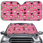 Cute Sushi And Rolls Pattern Print Car Windshield Sun Shade
