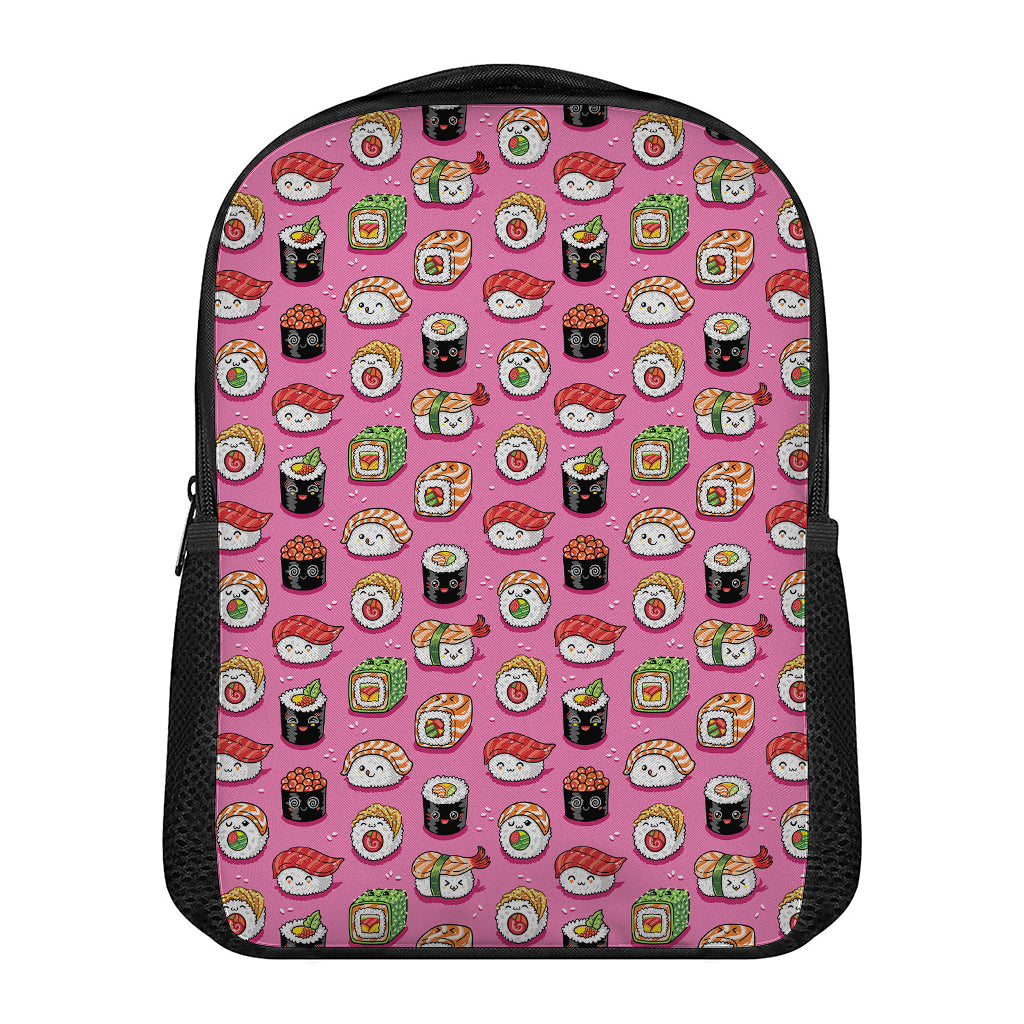 Cute Sushi And Rolls Pattern Print Casual Backpack