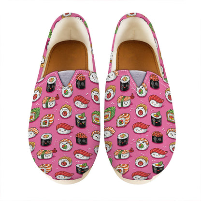 Cute Sushi And Rolls Pattern Print Casual Shoes