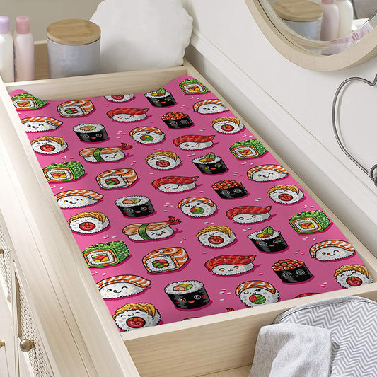 Cute Sushi And Rolls Pattern Print Changing Pad Cover