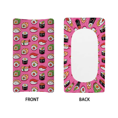 Cute Sushi And Rolls Pattern Print Changing Pad Cover