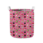 Cute Sushi And Rolls Pattern Print Collapsible Laundry Basket
