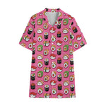 Cute Sushi And Rolls Pattern Print Cotton Hawaiian Shirt