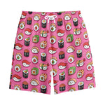 Cute Sushi And Rolls Pattern Print Cotton Shorts