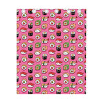 Cute Sushi And Rolls Pattern Print Curtain