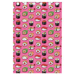 Cute Sushi And Rolls Pattern Print Curtain