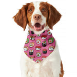 Cute Sushi And Rolls Pattern Print Dog Bandana