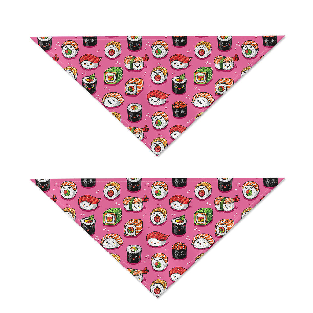 Cute Sushi And Rolls Pattern Print Dog Bandana