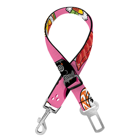 Cute Sushi And Rolls Pattern Print Dog Seat Belt