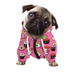 Cute Sushi And Rolls Pattern Print Dog Zip Up Hoodie