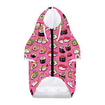 Cute Sushi And Rolls Pattern Print Dog Zip Up Hoodie